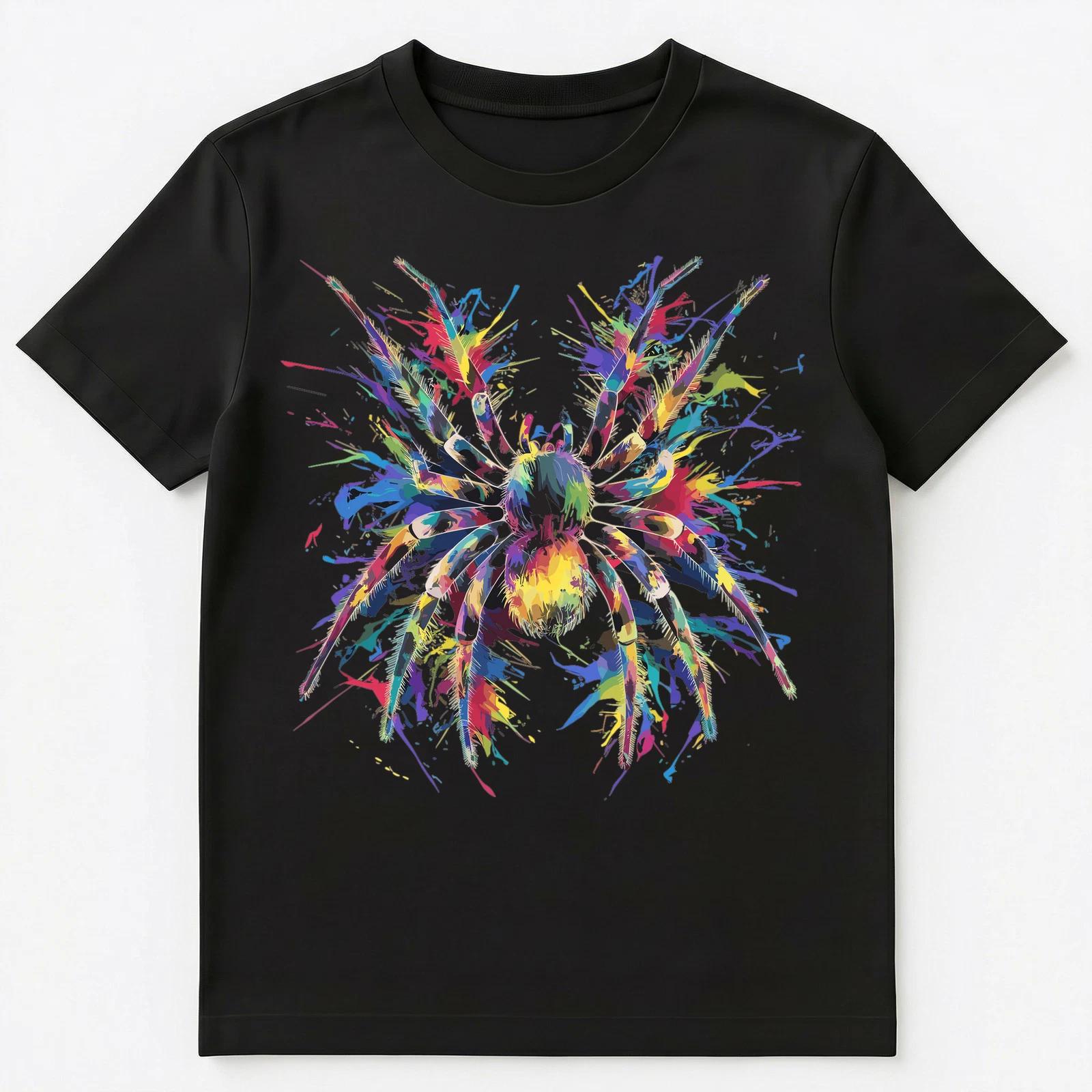 

Colorful Paint Splash Tarantula Spider Art Graphic Unisex T-Shirt 2XL