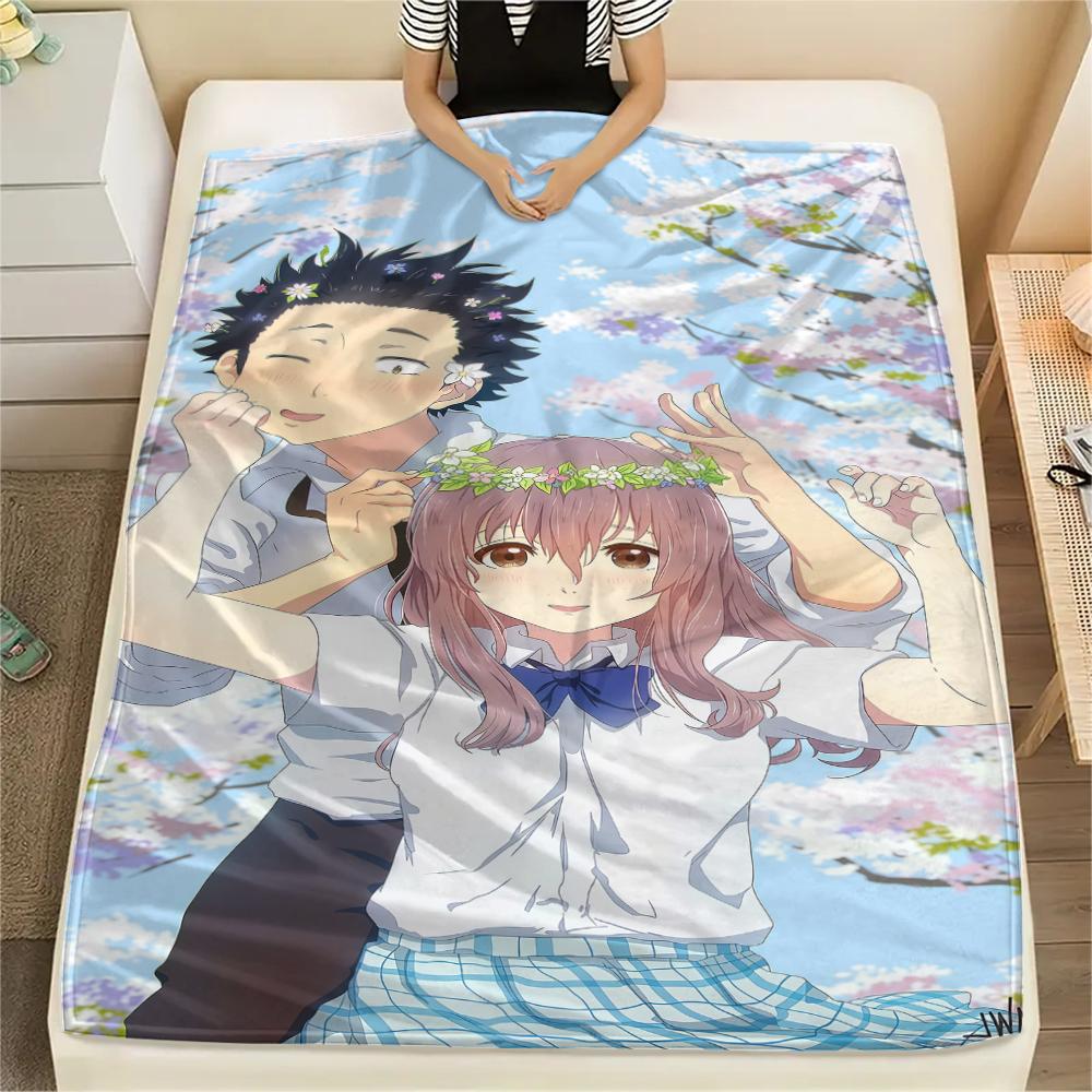1PC A Silent Voice Print Flannel Blanket, High quality All Seasons, Home Decor, Warmth and Comfort, Perfect for Christmas Gifts