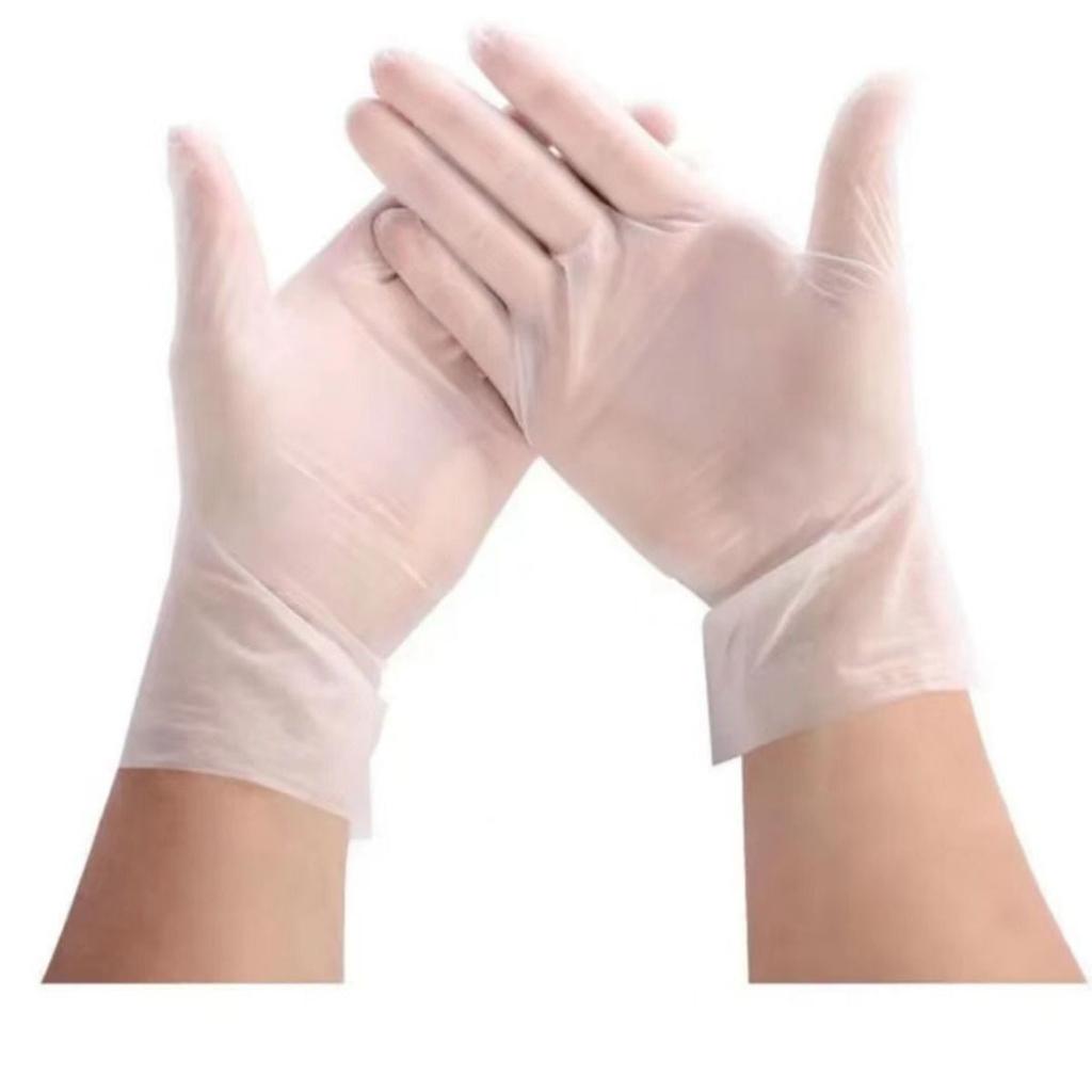 100 guantes desechables de TPE, sin polvo ni látex, aptos para limpieza de cocina y baño.