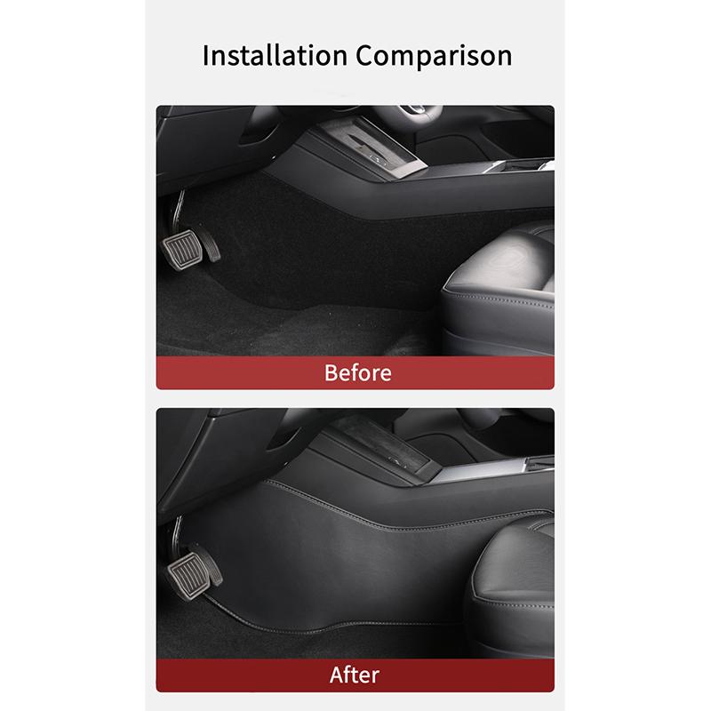 Leather Side Defense Anti-kick Pads For Tesla Model 3 Highland Central Control Anti-dirty Protective Foot Pad Car Accessories