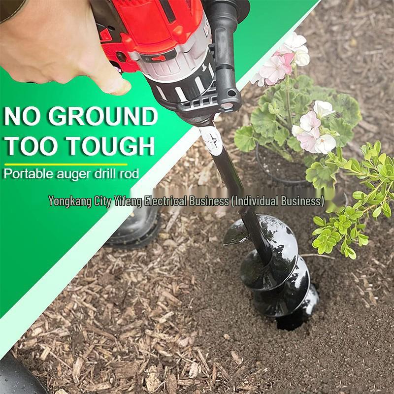 Earth Auger Spiral Drill Bit for Garden Soil Loosening