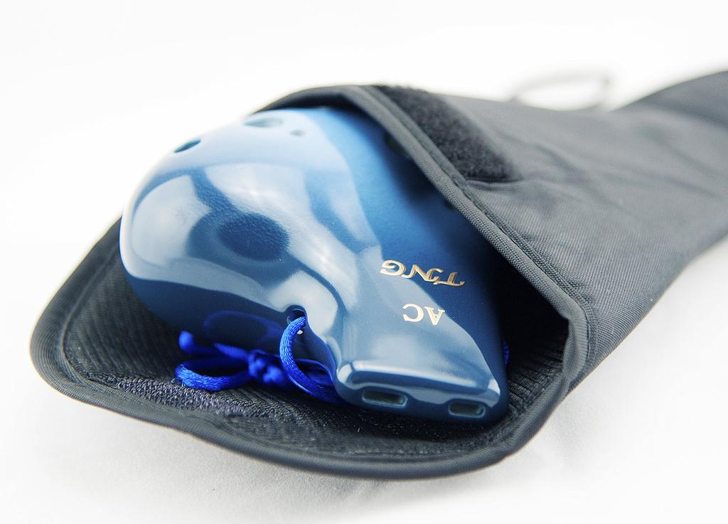 TNG Okarina Musikinstrument AC Mehrere Löcher Griffweise Okarina Keramikflöte Röhre Spielen Glasierte Oberfläche Blau [Doppel/Alt/Blau] Hochwertiger C-Ton