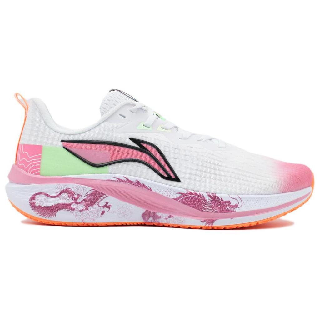 Li Ning Cushioning Slip Resistant Abrasion Resistant Low top Running Shoes Men's Blue Pink ARPU003-14(Team205--)