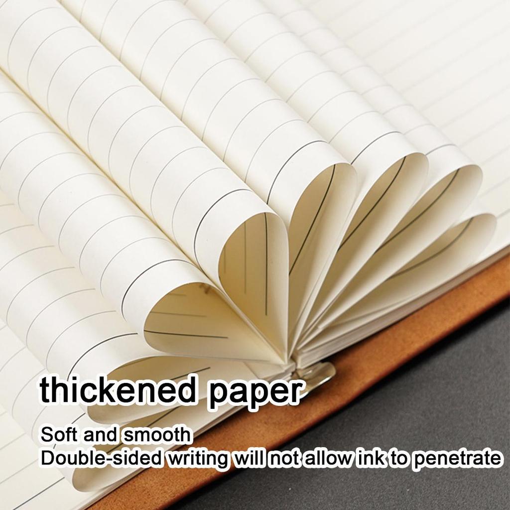 A5 Student Leather Loose-leaf Notebook, Work Notepad, Lined/grid/blank Pages, Business Meeting Record Book, Diary, Subject Notes