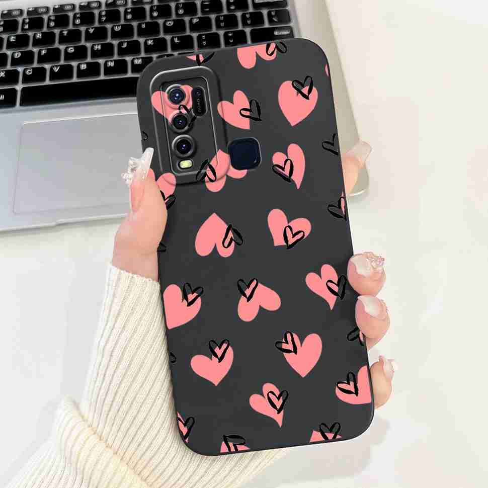 For vivo Y50 2020 1935 6.53" Case Cherry Girl Soft Silicone Cover Cartoon Rabbit For Vivo y50 VIVO Y50 V1965A Phone Cases Bumper
