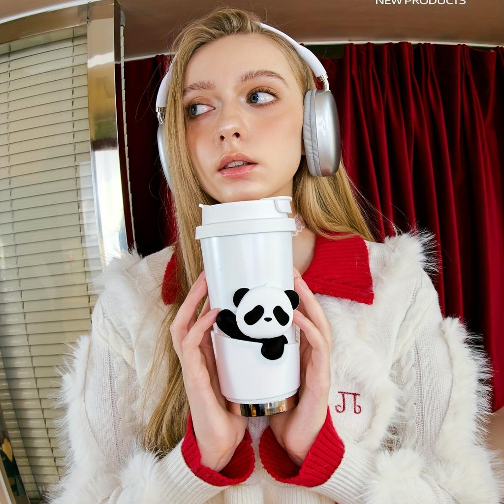 Insulated SUS316 Ceramic Stainless Steel Panda Coffee Mug BPA FREE Travel Mug 520ml 17oz Free Carry Freesip and Spout Twist On Lid Best Cup