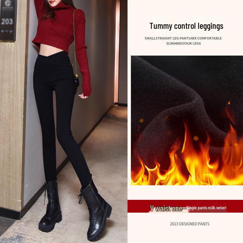 

2024 High-Waisted Slimming Elastic Pencil Leggings for Women - Black Magic Pants S (80-94 jin)