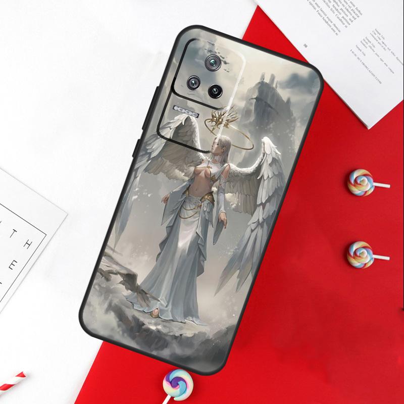 Fantasy Angel Girl Wings Cover For Xiaomi 15 Ultra 13 14 11T 12T 13T 14T Pro POCO X7 Pro X3 X5 X6 M6 F5 F6 Pro Case