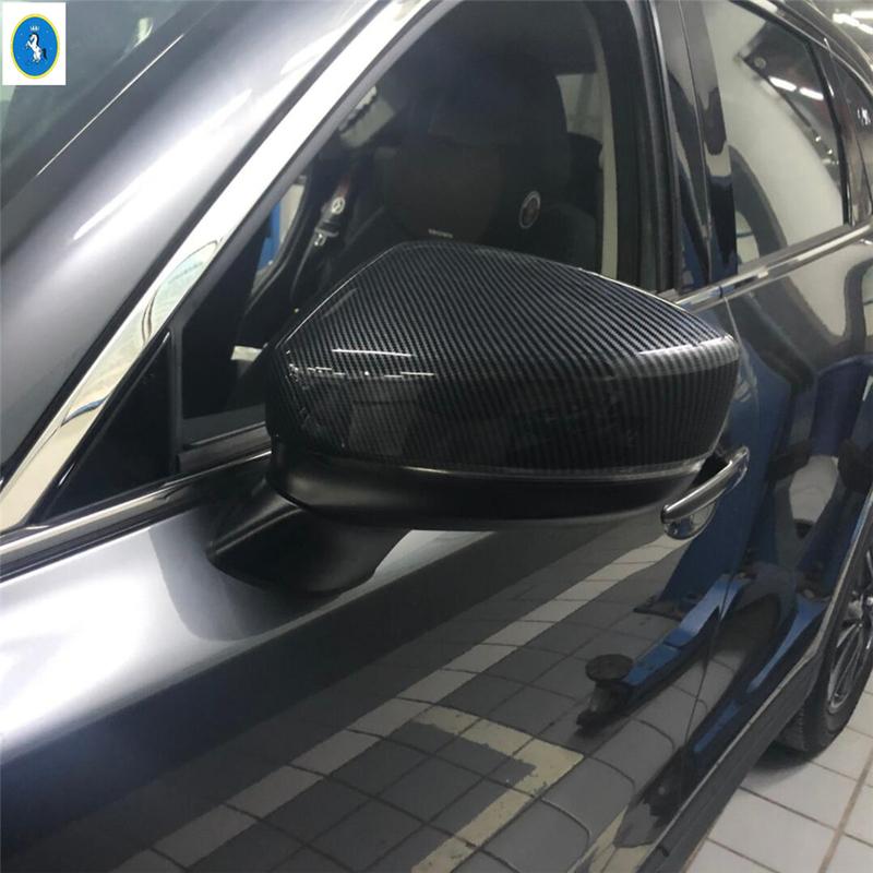 Auto Door Rearview Mirror Shell Cover Decor Cap Trim For Mazda CX-5 CX5 2017 -  Chrome / Carbon Fiber Exterior Accessories