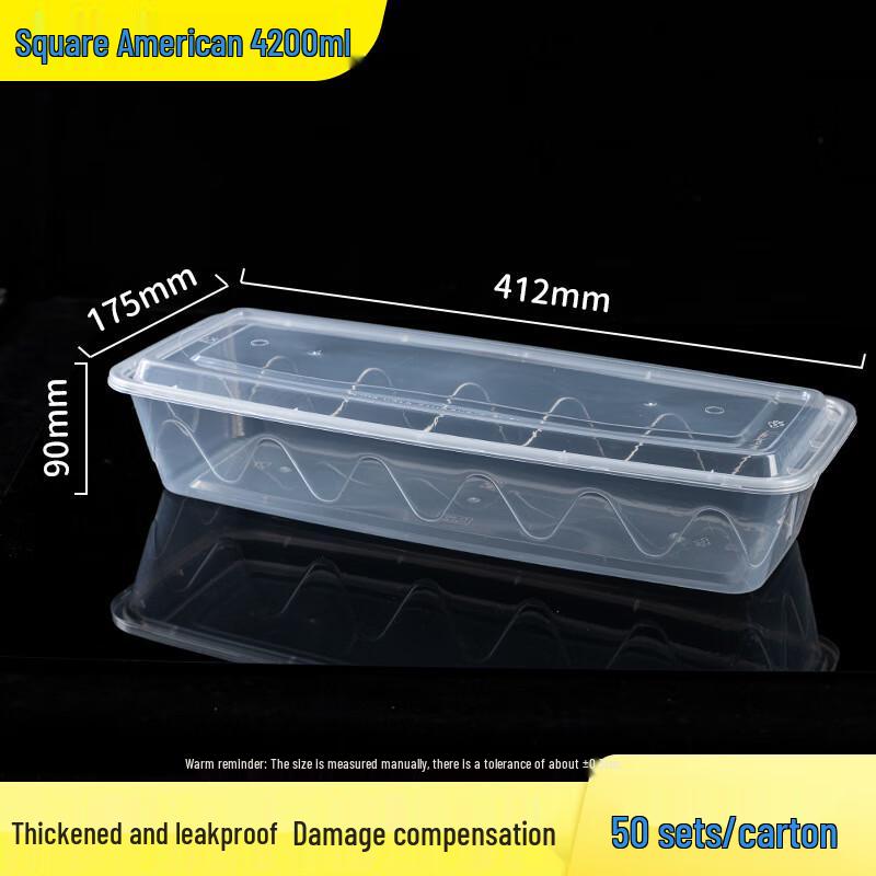 Ronghe 4200ml Rectangular PP Disposable Food Containers