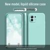 Custodia in Silicone Liquido Anti-Caduta Colore Solido per Xiaomi 11 Lite 5G NE