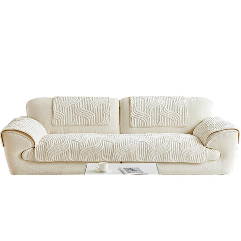 New Sofa Cover Cloth Towel, Thickened Non-Slip Seat Cushion In Autumn And Winter, Straight Row Leather Sofa Cover, Plush Sofa Cushion