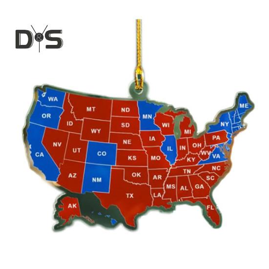 

1/2/3/5 шт. Украшение на тему выборов президента США 2024 года, результаты выборов в штате США, рождественское украшение на елку, памятный подарок для сторонника 1pc
