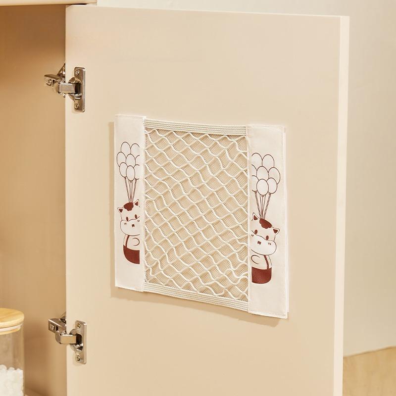 

Kitchen Storage Bag Velcro Mesh Pocket Free Punching Household Wall Mounted Shelf Plastic Garbage Bag