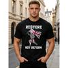 Men'S British Flag Knight T-Shirt - British-Themed Shirt with Knight Design, Loose Fit Round Neck Casual Top Suitable for All Seasons, Machine