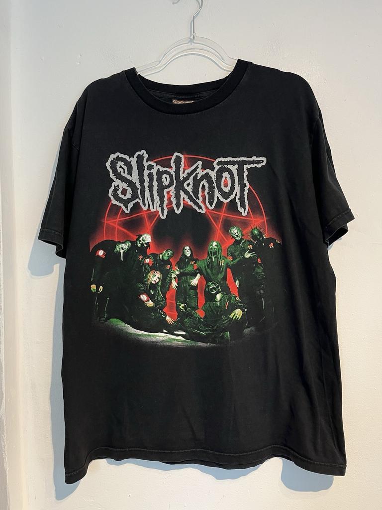 Vintage Slipknot Shirt XL Y2K Nu Metal Rock Band Gig Festival Black Emo Goth