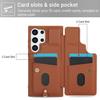 SY-001 For Samsung Galaxy S24 Ultra Case Kickstand Leather+TPU Crossbody Phone Cover