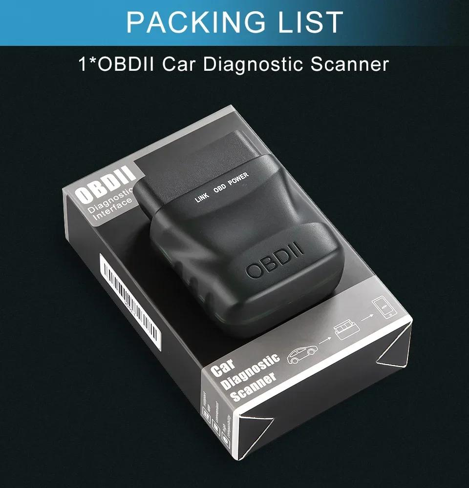 

Беспроводной диагностический сканер OBDII - Считыватель кодов неисправностей автомобиля со сканированием индикатора Check Engine и подключением 4.0 зелёный