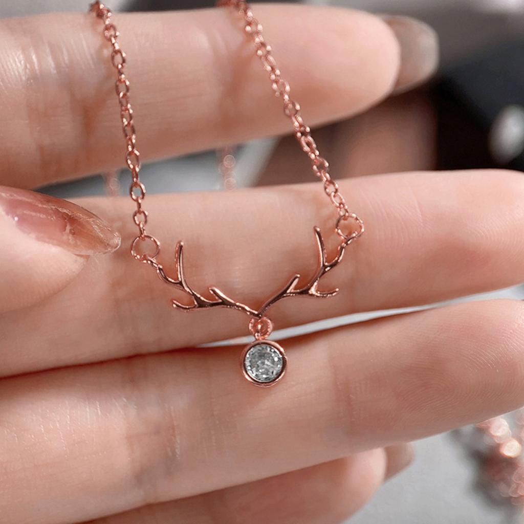 Minimalist Elk Antler Single Stone Dainty Neck Jewelry