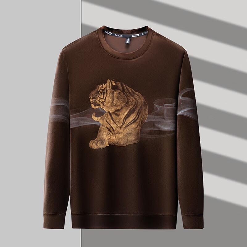 Firstview Men's Digital Print Velvet Long Sleeve Sweatshirt