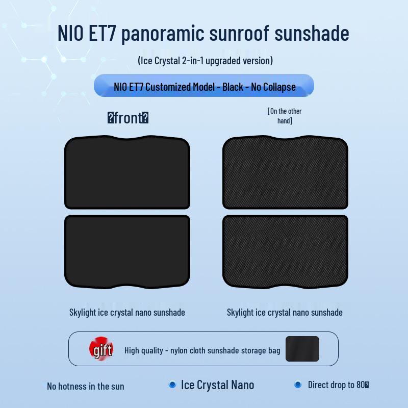 Compatible with Nio 2021 ET7: Ice Crystal Sunroof Sunshade for Heat Insulation, Sun Protection, and Privacy. Nio 2021 ET7