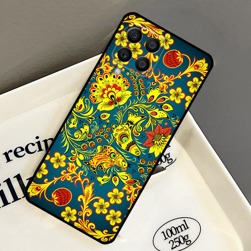 Russian Scarf Floral Case For Samsung Galaxy M21 M31 M14 M34 M54 M33 M16 M36 M56 M53 M13 M12 M32 M52 M15 M55 M35