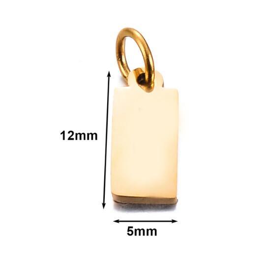 10pcs/lot Mirrior Polished Blank Tags Stainless Steel Charms for DIY Jewelry Necklace Bracelet Anklet Extention Tail Chain