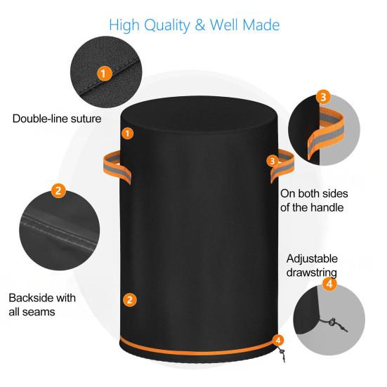 Waterproof Firepit Cover Oxford Cloth Firepit Guard with Drawstring Adjustable Protective Cover from Dust Snow