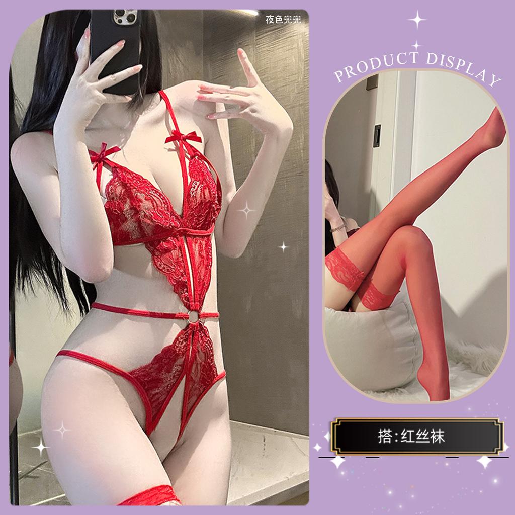 Sexy lingerie sexy lace seduction open crotch onesie women free uniform abstinence women