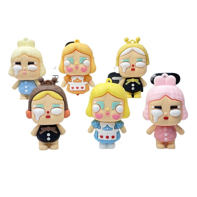 Crybaby Doll Pendant Keychain 3D Cartoon Soft Plastic Girl Bag Hanging Decoration Crybaby Crybaby Blind Box