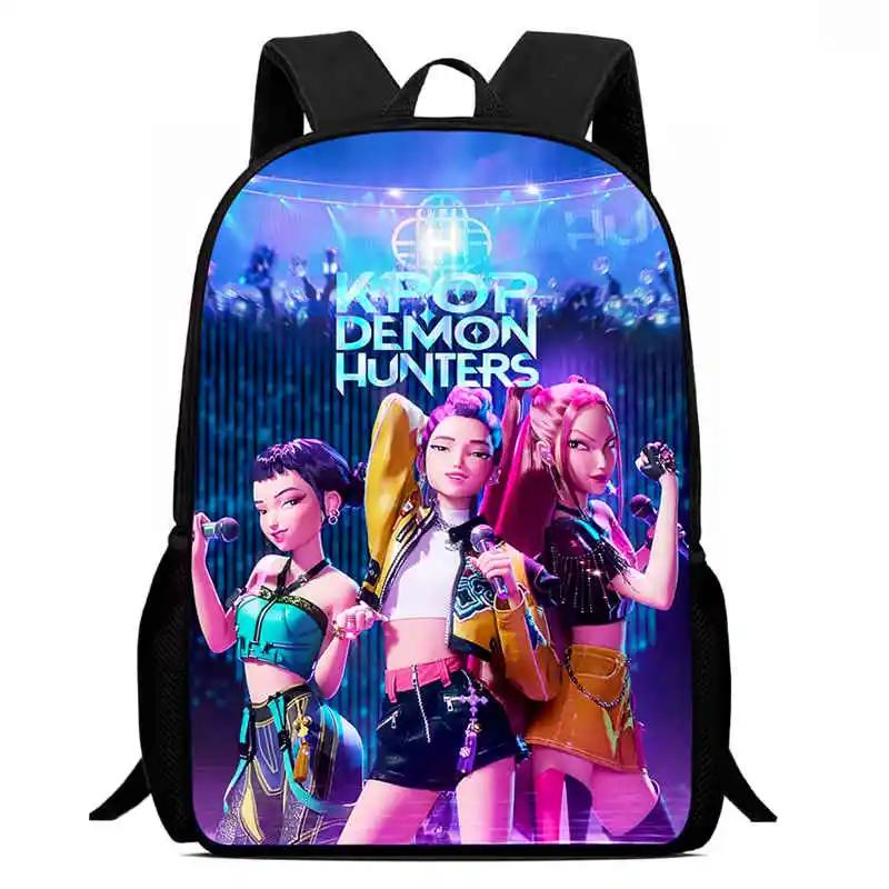 Mochila Child School Backpack,Cartoon Kpop-Dem-Onhun-Ters School Bags For Girls,Durable &Light Weight Bags For Kindergarteen