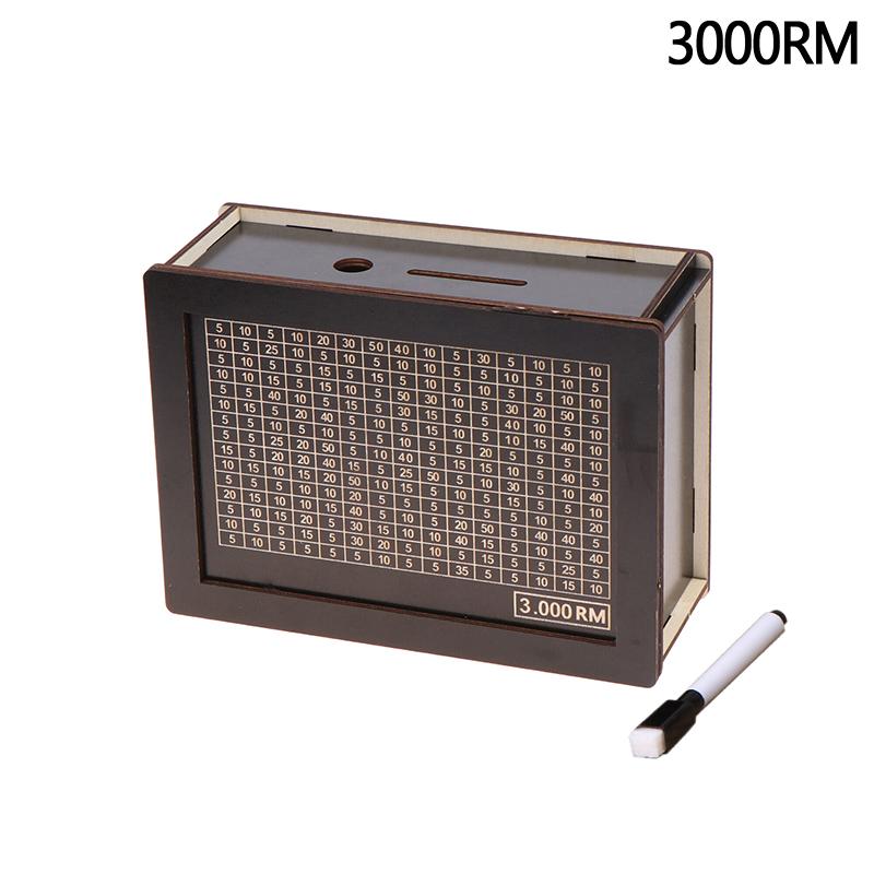 500/1000/2000/3000/5000/10 000 euro sparebøsse Sparegris Wood Money Bank Gjenbrukbar pengebøsse med sparemål og tallbokser