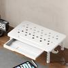 Computer Monitor Riser Cold-Rolled Steel Ventilated Monitor Stand with Drawer 3-Level Height Adjustment Laptop Stand for Home Office