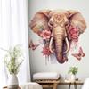 Large Watercolor Elephant Decals Tropical Rainforest Animal Wall Stickers Kid's Room Wall Decoration Self Adhesive