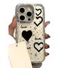 Love Black Love Applies To Apple iPhone16/17Pro Mobile Phone Case 15 Flash Diamonds 13 Advanced 14 Large Holes