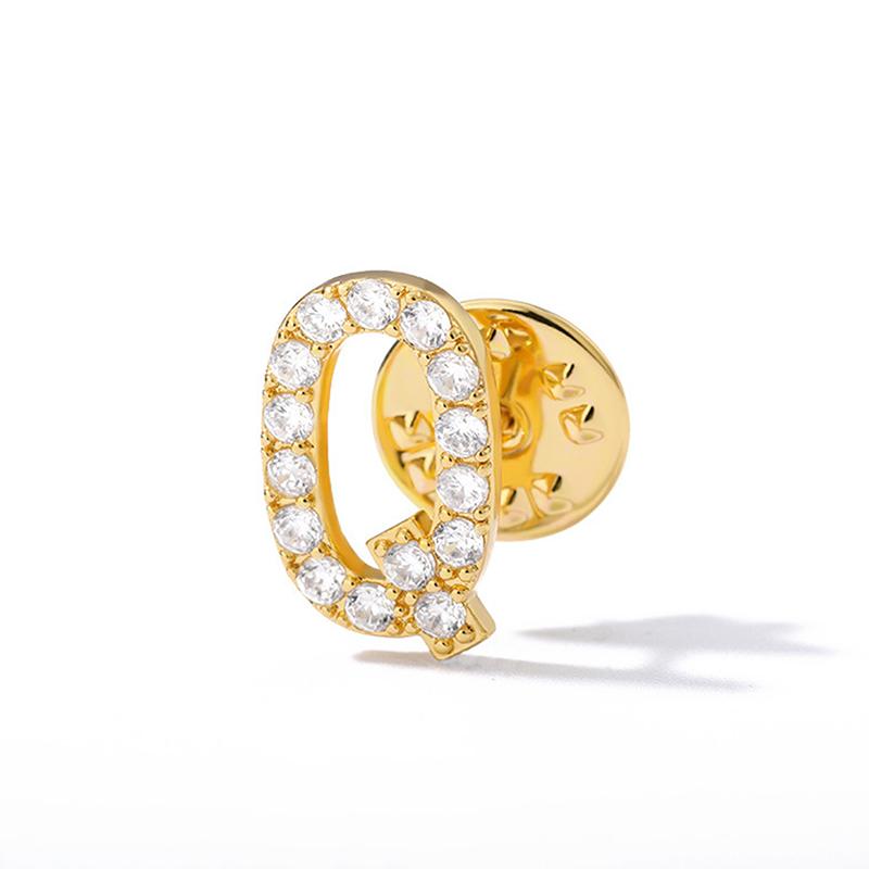 A-Z Letter Brooches For Women Initial Name Brooch Pins For Suit Shirt Collar Accessories   Brooch Jewelry