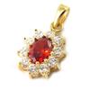 Les Trésors De Lily [M7079] - Prívesok Pozlátený 'Victorina' červený biely zlatý - 12x10 mm