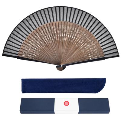 Ganve Folding Made In Durable and for Men and Includes Bag and Gift Short Large Folding Gift for Fireworks Japanese Summer Kabuki Black Men's Fan,