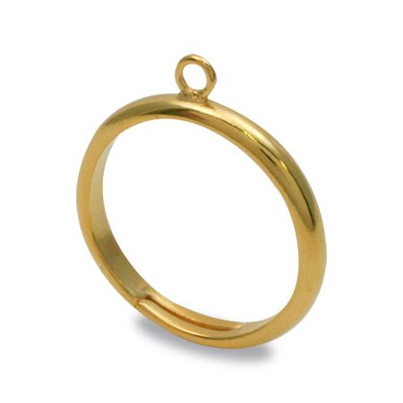 

Kiwa/Guihe Japan Imported DIY Ring Accessories Ins European and American Wind Belt Hanging Hole Beaded Pendant Opening Little Finger Ring Quantity: 1 золотой
