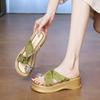 Fashion CRLAYDK Slide Sandals for Women Strap Ladies Flip Flops Platform Walking Wedge Rhinestone Beach Open Toe Vacation Slippers
