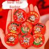 Colorful Spring Festival Brooch Cute Design New Year's Badge Brooch Decoration Badge Gift Giving