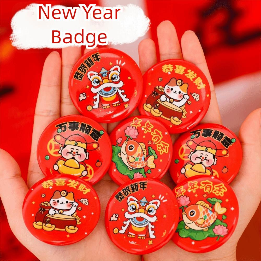 Cute Design Spring Festival Brooch Colorful New Year's Badge  Children Party