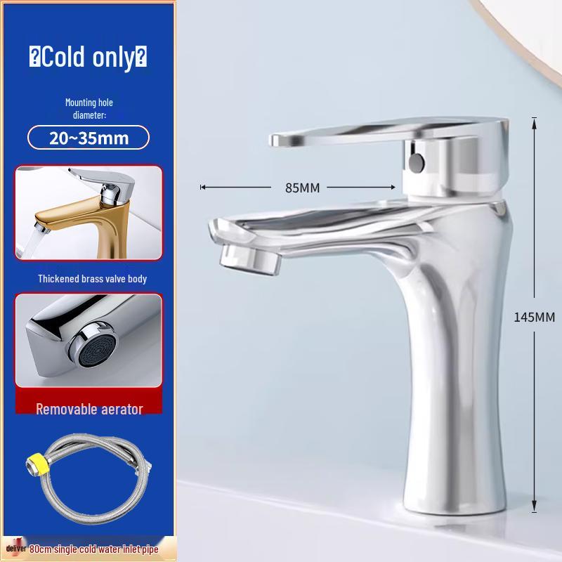 TLXT Full Copper Bathroom Basin Faucet
