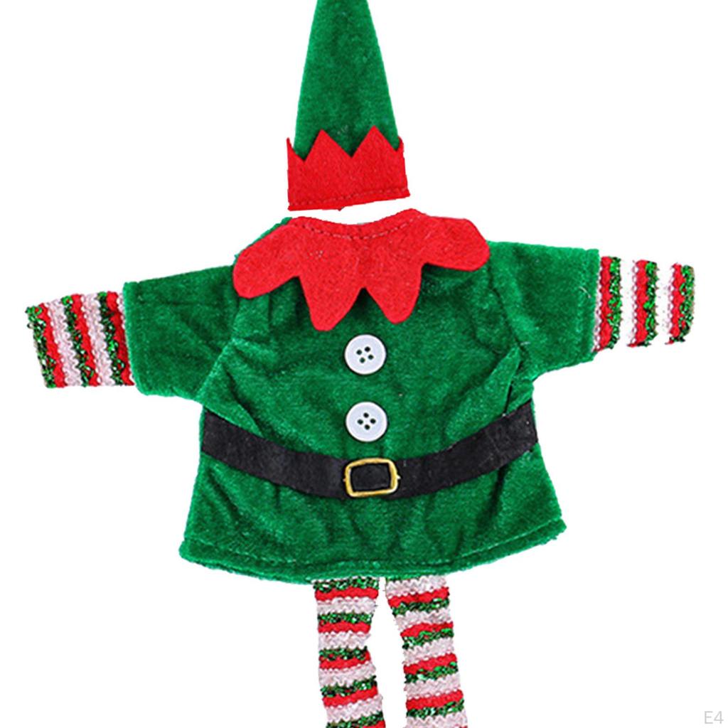 Ubrania z butelek wina wielokrotnego użytku na Boże Narodzenie, pokrowiec na świątecznego elfa do ozdoby domu