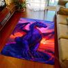 1 ST Paarse draak, zonsondergang achtergrond Print Tapijt Vloerkleed voor Woonkamer Slaapkamer Bank Deurmat Home Decor Antislip Vloermat