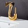 Gold Creative Wash Basin Faucet Hot and Cold Bathroom Sink Taps Single Hole Toilet Bathroom Faucets Brass Deck Mounted Water Tap