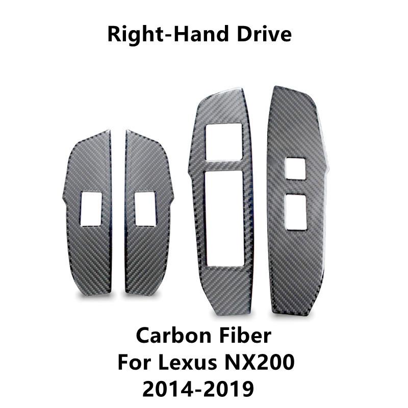 Car Door Handle Windows Control Panel Decorative Cover Trim Strips Carbon Fiber Sticker For Lexus NX200 Car Interior