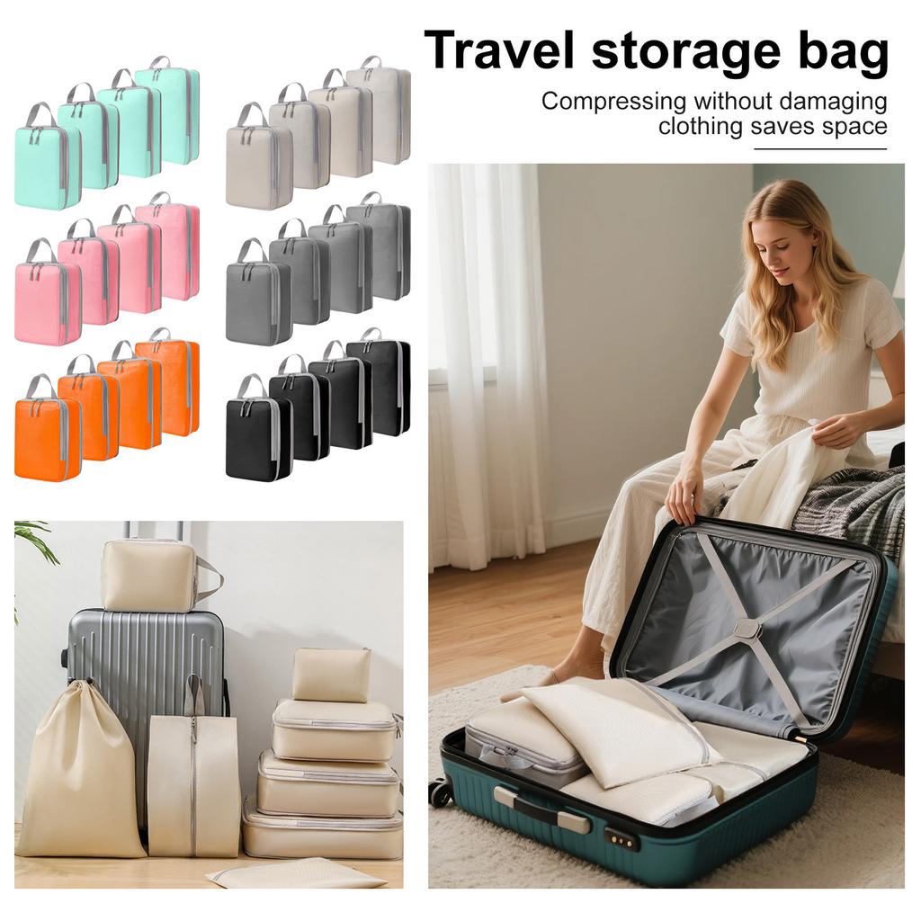 Compression Packing Cubes For Suitcases Travel 4 Set Expandable Travel Bags Organizer For Luggage