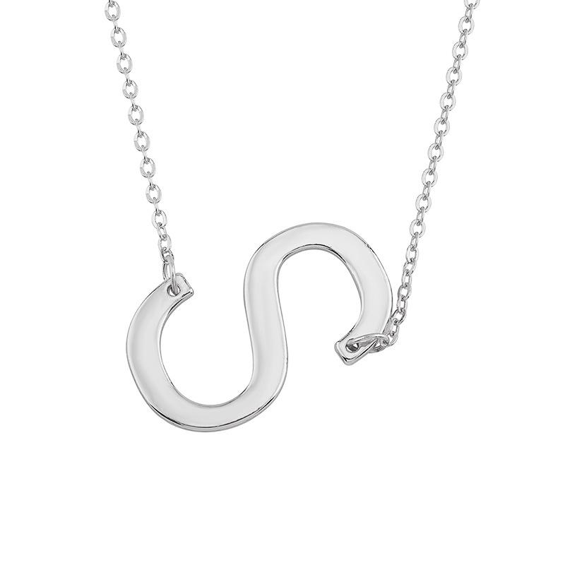 2026 Simple Hot-selling Jewelry, Letter Necklace, Trendy Neck Chain 26 English Letter Collarbone Chain 2025 Source