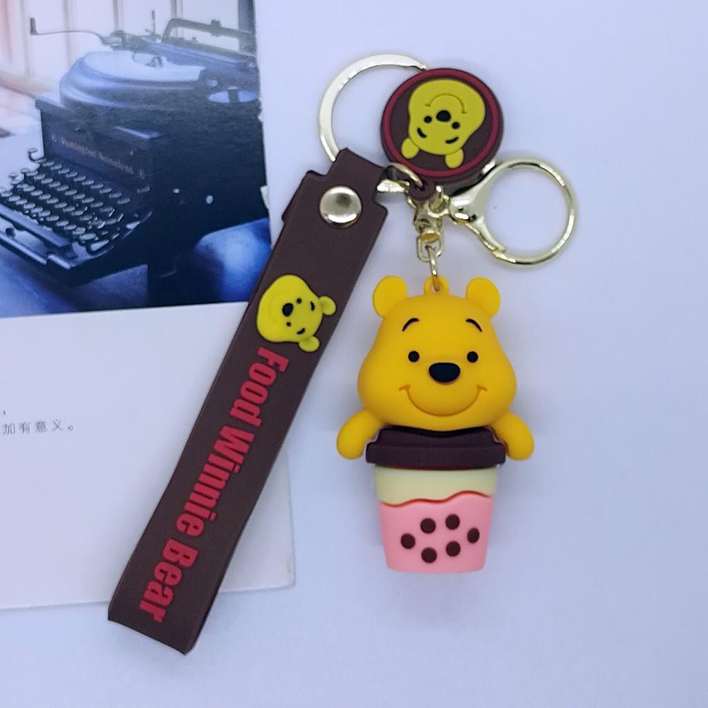 New Cross-border Creative Cartoon Foodie Winnie The Pooh Keychain Bag Car Keychain Accessories Wholesale Cute Personalized Gifts